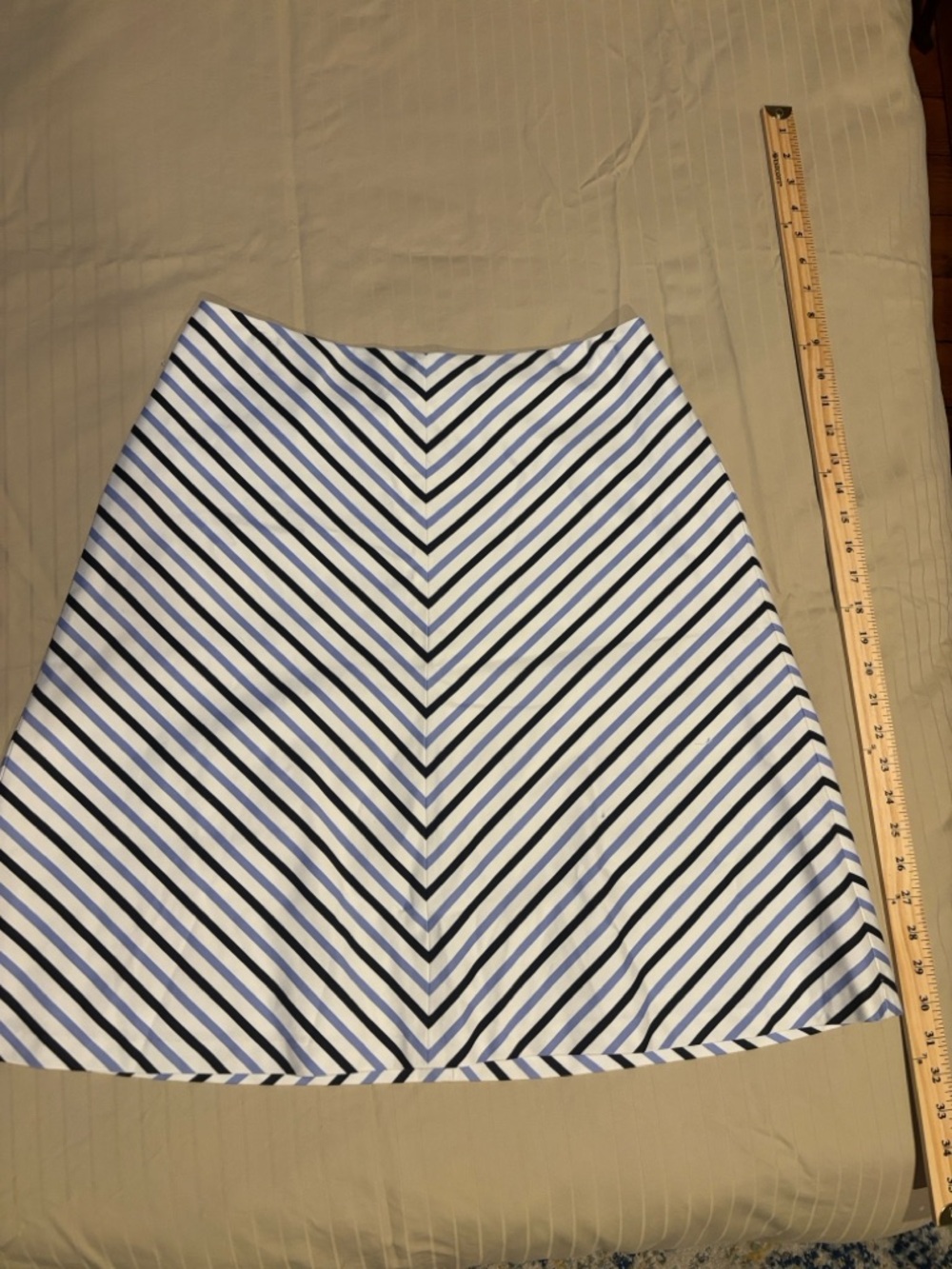 Banana Republic Chevron A-Line Mini Skirt - Navy and White